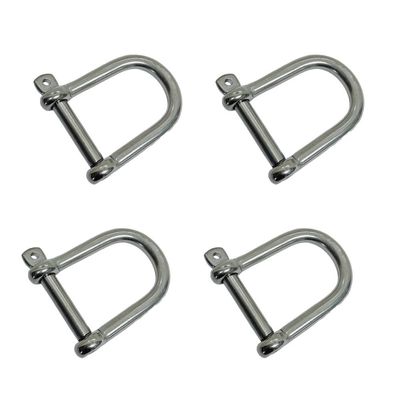 DBMIMPORTERS 5/16" Wide D-Shackle Marine Grade Screw Pin 1300 Lb WLL Stainless Steel T316 4Pc