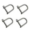 DBMIMPORTERS 5/16" Wide D-Shackle Marine Grade Screw Pin 1300 Lb WLL Stainless Steel T316 4Pc