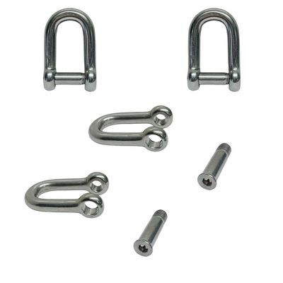 DBMIMPORTERS 3/8" D Shackle Hex Sink Marine Grade Screw Pin 1700 Lb WLL Stainless Steel 4 Pcs