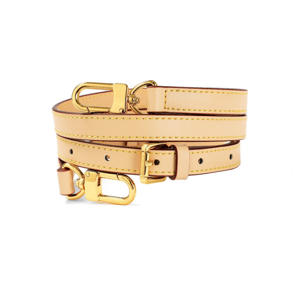 BEUDW Vachetta Leather Adjustable Crossbody Strap for Leather Shoulder Strap Belt Replacement Suitable for L V Handbags (width: 0.6in-Beige)