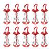 Fishbone Deck Anchor Pegs with Carabiners, Aluminium Tent Stakes with Spring Buckle, Windproof for Outdoor Camping Hiking (10Pcs Red) view 1