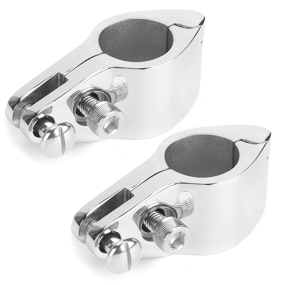 2Pcs Bimini Top Jaw Slide Clamp Stainless Steel Boat Hardware Fitting for Inflatable Commercial Yachts (22MM)