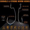 Dovesun EWG Offset Worm Hooks for Bass Fishing 100PCS/50PCS Texas Rig Hooks for Freshwater Saltwater 1/0 * 50PCS view 2