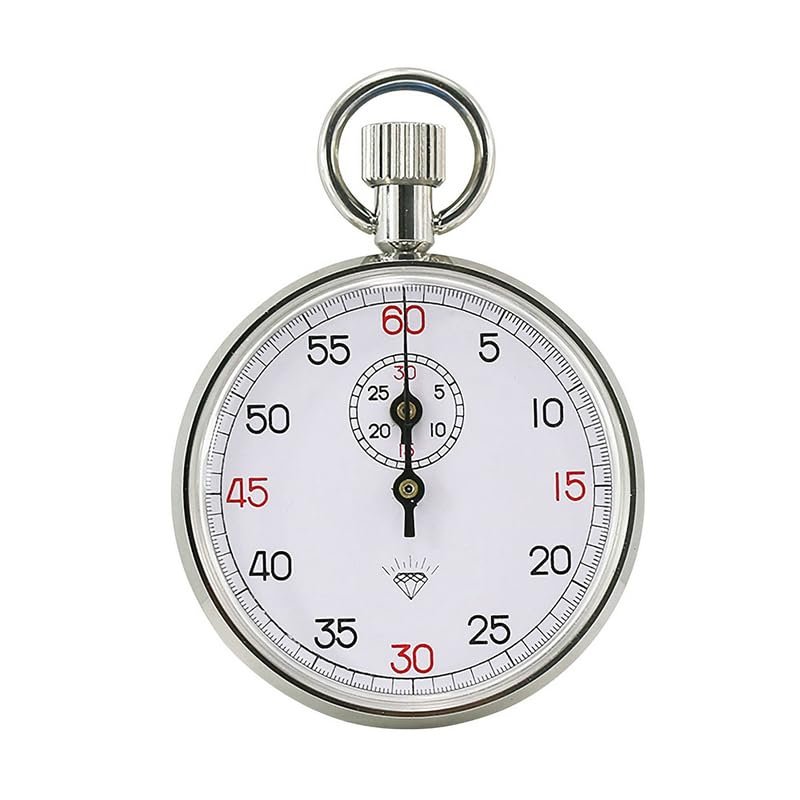 1PCS Steel Mechanical Stopwatch Track Field Running Competition Stopwatch Metal Sports Training Timer Handheld Stop Watch (1PCS/505 No Pause)