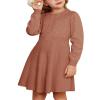 Fall Sweater Dresses for Girls Pink Long Sleeve Cable Knit Aline Dress Size 5-6 view 1