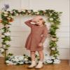 Fall Sweater Dresses for Girls Pink Long Sleeve Cable Knit Aline Dress Size 5-6 view 4