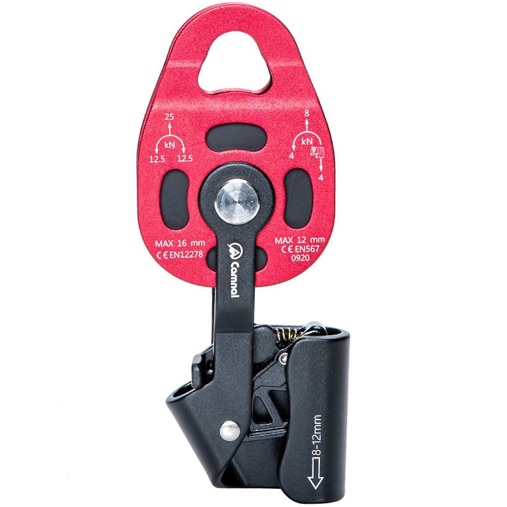 Climbing Lift Pulley One-Way Climbing Ascender Pulley, Heavy Object Lifter Ascender Device, for Mountaineering, Caving, Aerial Work, Rescue, Heavy Lifting and so on (7.48, Red, 1)