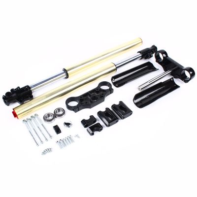 RIAHNEAH 29" Shock Absorbers Front Forks for 110cc 125cc Dirt Pit Bike,Triple Tree Clamp Front Shock Absorbers, Black+Yellow