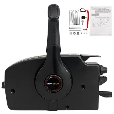 Boatcon Side Mount Remote Control Box 8Pin 881170A3 For Mercury Outboard Engine with 15FT Harness Pull To Open No Trim,Right Handle