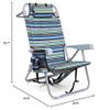 Yestomo Backpack Beach Chair for Adults, Folding Beach Chair with 4 Positions, Heavy Duty Chair with Large Cooler Pouch Support to 350LBS (Stripes_Blue&Cyan&Yellow) view 3