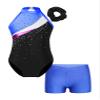 ranrann Kids Girls Shiny Ballet Dance Outfits Sleeveless Gymnastic Leotard with Shorts and Hair Band Tracksuit Unitards Royal Blue A 16 Years view 1