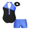 ranrann Kids Girls Shiny Ballet Dance Outfits Sleeveless Gymnastic Leotard with Shorts and Hair Band Tracksuit Unitards Royal Blue A 16 Years view 2