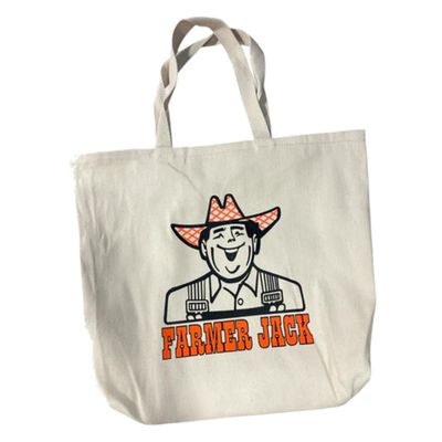 Detroit Farmer Jack Tote Bag 16" H X 14" W 100% Cotton Screen Printed