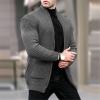 xoxingysm Men's Cardigan Sweater Long-Sleeve 100% Cotton Fisherman Cable Crewneck Sweater Button Down Knitwear with Pockets(GY1,X-Large) view 2