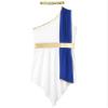 Hansber Women's One Shoulder Greek Costume Grecian Roman Toga Halloween Costumes Blue X-Large view 4