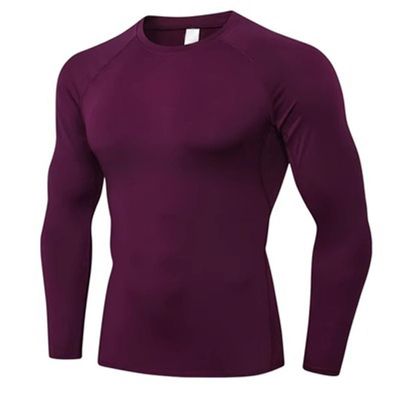 BaMfy compression shirt Men's tight fitting shirt with long sleeves, running shirt, sports training shirt(A2,Small)