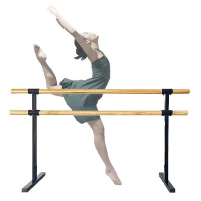 Ballet Barre Mobile Double Layer Steel Ballet Barre, Adjustable Height 80-105cm, Maximum Load 150kg (Color : Black, Size : 1.5M/5FT)