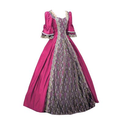 Women's Victorian Rococo Dress Lace Bell Sleeve Ball Gown Renaissance Masquerade Party Dresses Elegant Court Dress