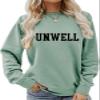 KTIMA Unwell Sweatshirt Funny Letter Graphic Print Sweater Women Casual Long Sleeve Crewneck Fashion Pullover Top Green view 1