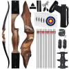Black Hunter 60 inch Archery Recurve Bow and Arrows Set for Adults with 12 Pcs Carbon Arrows 20-60lb Recurve Hunting Bow for Adults and Beginners to Advanced Outdoor Practice (60 lbs) view 1