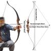 Black Hunter 60 inch Archery Recurve Bow and Arrows Set for Adults with 12 Pcs Carbon Arrows 20-60lb Recurve Hunting Bow for Adults and Beginners to Advanced Outdoor Practice (60 lbs) view 2