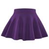 BOOPH Kids Girls Skirt Casual Mini Flare Plain Pleated Skater Uniform Skirts 10-11 Years Dark Purple view 1