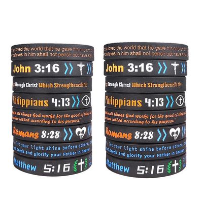 32 Packs Bible Verse Bracelets Bulk Christian Scripture Jesus Silicone Bracelet Inspirational Rubber Wristbands Philippians 4 13,John 3 16,Romans 8 28,Matthew 5 16 Bracelets Religious Gift