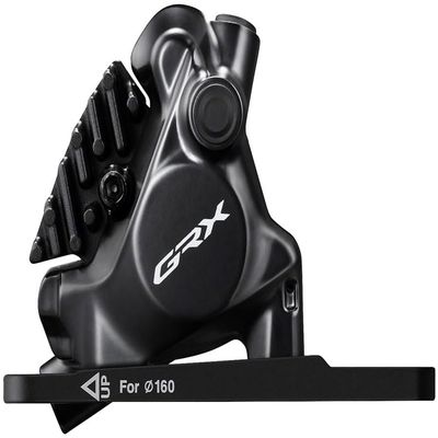 SHIMANO GRX BR-RX820 Hydraulic Disc Brake Caliper - Front, Flat-Mount, W/Bracket for 140/160mm Rotor (Assembled for