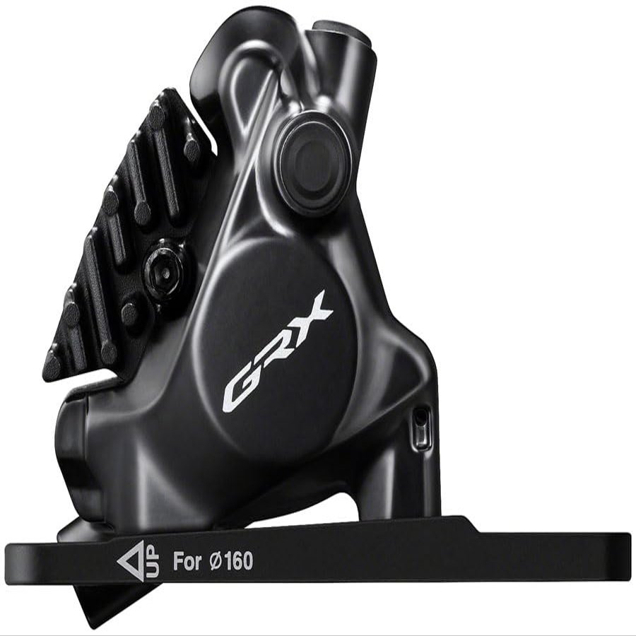 SHIMANO GRX BR-RX820 Hydraulic Disc Brake Caliper - Front, Flat-Mount, W/Bracket for 140/160mm Rotor (Assembled for