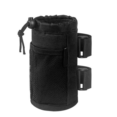 Bike Motorcycle Cup Holder, Water Bottle Holder Handlebar for Bike with Mesh Pockets, Universal Cycling Water Bottle Drink Cup Cage for, Scooter, Mountain Bike, Road Bike, (Black, One Size)