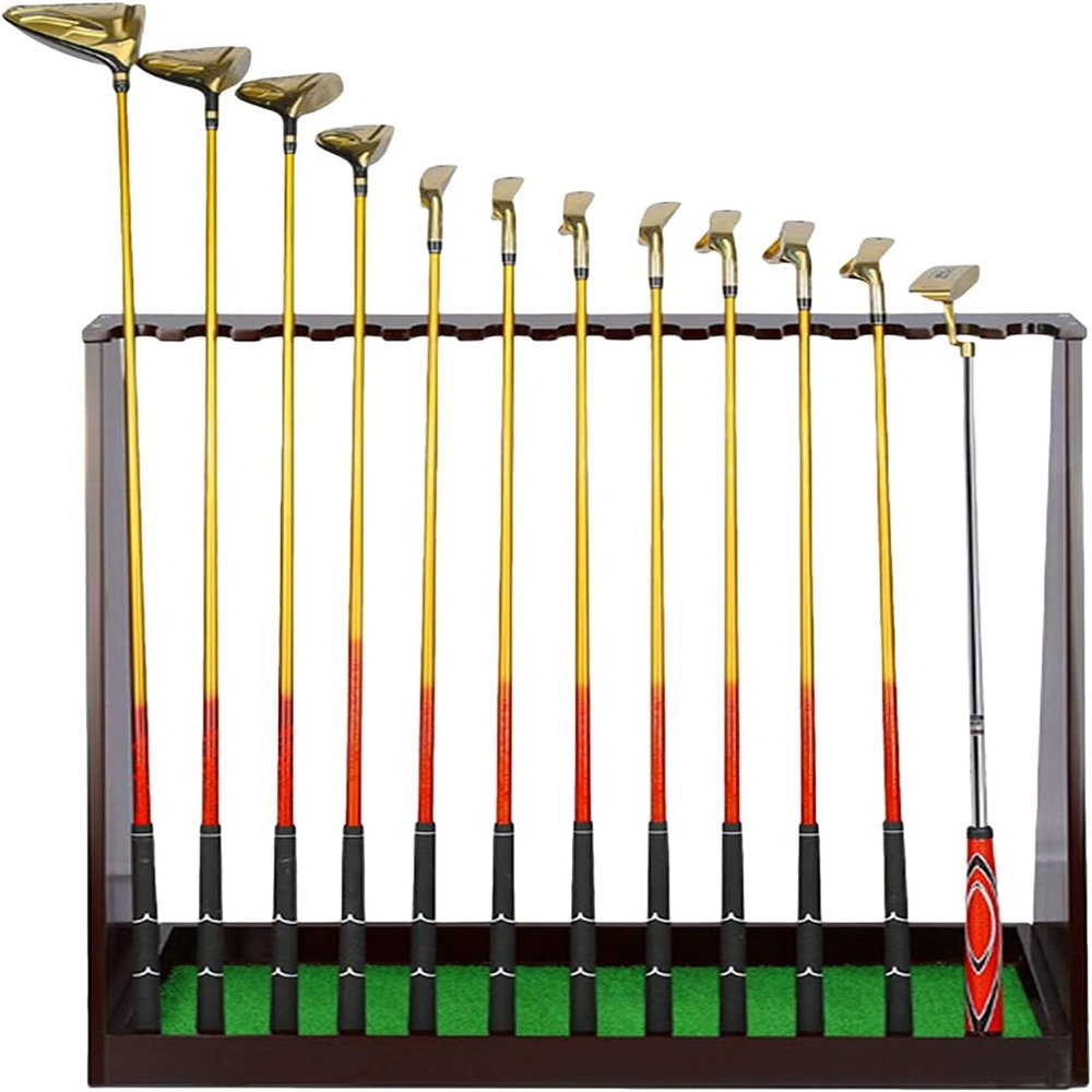 Scpantkend Golf Club Putter Display Stand Wooden, Holds 13 Clubs, Golf Club Organizers Storage Rack Equipment for Home Office Golfers