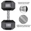 LIFERUN Dumbbells Rubber Coated Cast Iron Hex Dumbbell Set, 30-85lb Free Weights Dumbbells Set of 2 view 3