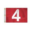 AGAS 14x20 inch Mini Golf Flags with Brass Grommets No 4, Red with White Numbers, Mini Putting Green Flags for Yard, 200D Nylon, Canvas Header Stitched Borders view 1