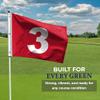 AGAS 14x20 inch Mini Golf Flags with Brass Grommets No 3, Red with White Numbers, Mini Putting Green Flags for Yard, 200D Nylon, Canvas Header Stitched Borders view 3