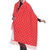 ENVEED Red And White Polka Dots Premium Faux Cashmere Tassel Shawl,Warm Tassel Wrap And Shawl Blanket view 1