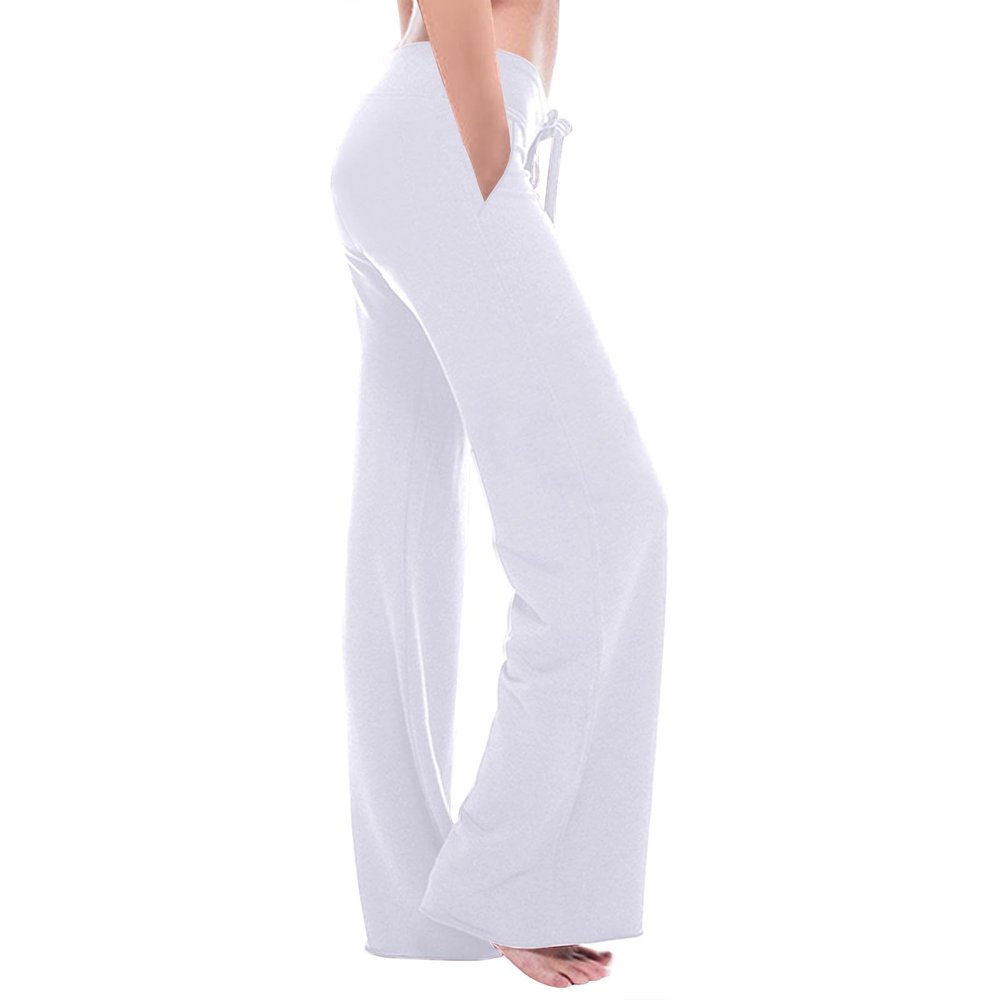 Womens Cargo Pants High Waist Wide Leg Pants with Pockets Casual Button Stretch Yoga Workout Leggings Gym Sweatpants