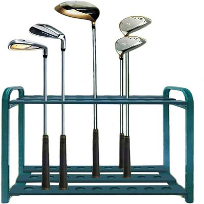 Scpantkend Golf Club Organizers Display Stand Rack 27 Putter Holder, Durable Metal Golf Clubs Shelf Organizer Storage Equipment, Green
