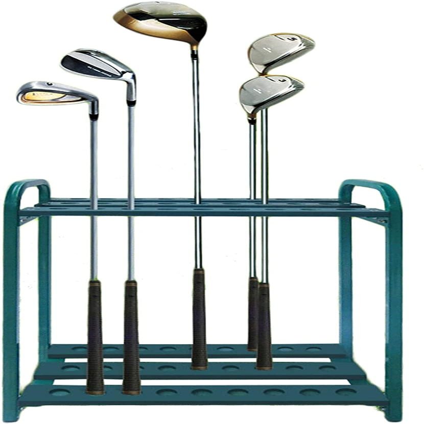 Scpantkend Golf Club Organizers Display Stand Rack 27 Putter Holder, Durable Metal Golf Clubs Shelf Organizer Storage Equipment, Green