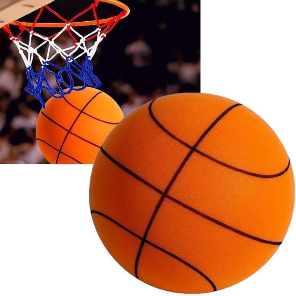 IVMqclicc Silent Basketball, Quiet Basketball Indoor, Uncoated High-Density Foam Ball, Mute Basketball,high-Resilience,Safe, Soft, and Lightweight (No.7(24cm))
