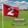 AGAS 14x20 inch Mini Golf Flags with Brass Grommets No 2, Red with White Numbers, Mini Putting Green Flags for Yard, 200D Nylon Mini Golf Flag, Canvas Header Stitched Borders view 3