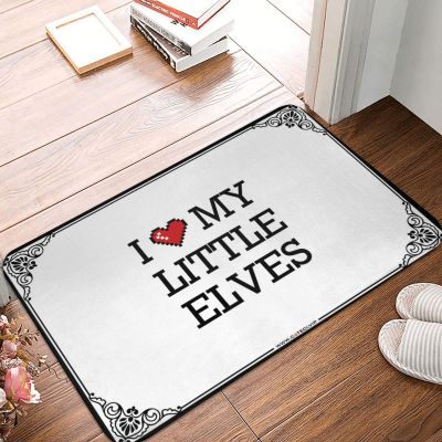 Farmhouse Bath Mat I Love My Little Elves Doormat Anti Slip Mat Winter Welcome Mat (Color : Colour, Size : 40X60CM)