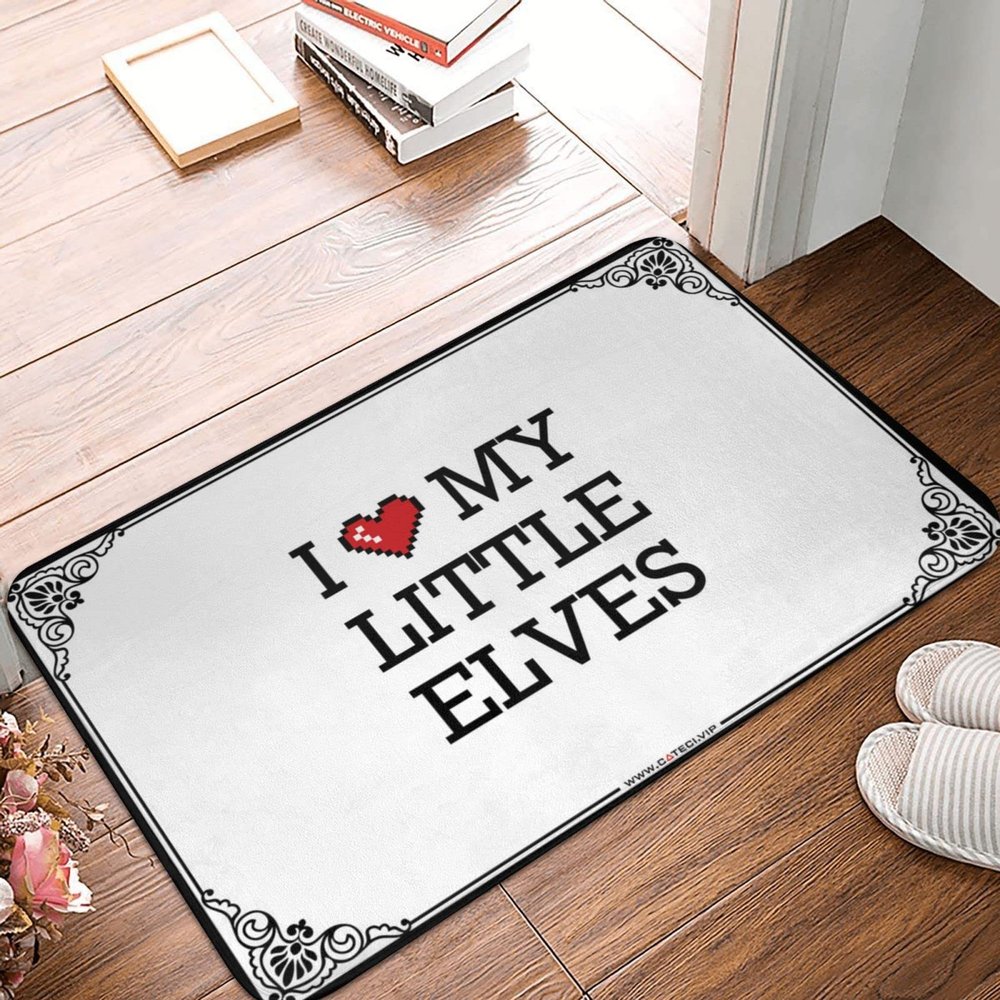 Farmhouse Bath Mat I Love My Little Elves Doormat Anti Slip Mat Winter Welcome Mat (Color : Colour, Size : 40X60CM)