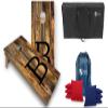 Tailgating Pros Monogrammed Honey Cornhole Boards w/Ring Lights - 4'x2' Tournament Grade Cornhole Game- Includes LED Rings, Carrying Case, Set of 8 Cornhole Bags & Bag Tote view 1