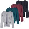 4 Pack: Women's Dry Dri Fit Long Sleeve Shirts for Women T Shirt Mesh Tie Open Back Athletic Workout T-Shirt Tops Womens White Tshirts Tees Athletic Running Active Top Gym Yoga - Set 7, M view 1