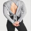 4 Pack: Women's Dry Dri Fit Long Sleeve Shirts for Women T Shirt Mesh Tie Open Back Athletic Workout T-Shirt Tops Womens White Tshirts Tees Athletic Running Active Top Gym Yoga - Set 7, M view 4