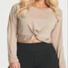 4 Pack: Women's Quick Dry Dri Fit Long Sleeve Shirts Women Crop Top Tops Crew Athletic Cropped Tee T-Shirt T Shirt Twist Front Workout Womens T-Shirts Yoga Tees Running Active Gym Wicking - Set 6, L view 4