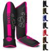 DXM Martial Arts Shin Guards Kickboxing Leg Guards with Instep Protection for for Muay Thai, Boxing, MMA, Karate, Taekwondo, Sparring, Training, MMA Equipment (XL, Pink & Black) view 1