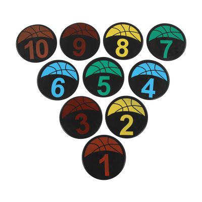 Fockety 10 Pack Basketball Spot Marker, Colorful Anti Slip Numbered Spot Markers, 9.1in Round Flat Sports Training Markers, for Teaching & Training Marker Field
