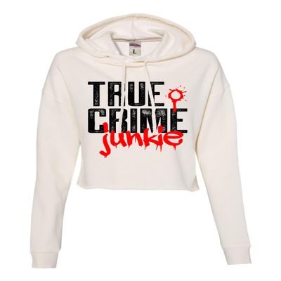 Go All Out X-Large Bone Women True Crime Junkie Funny Gift Idea Cropped Hooded Sweatshirt