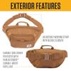 Carhartt Classic Adjustable Sling Bag, Durable, 600-Denier Water Resistant Hip Pack, Essential Waist Pack (Carhartt Brown) view 2